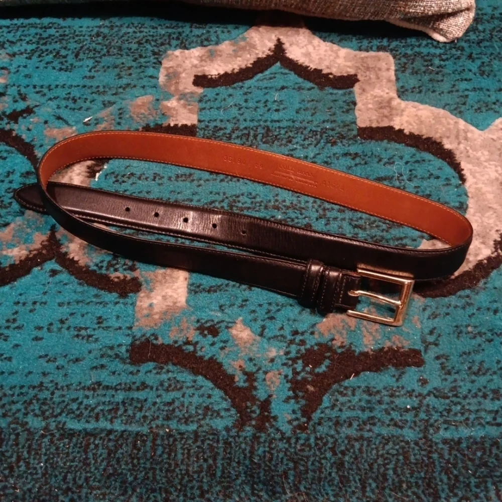 Cole Haan Black Leather Belt with Gold Buckle size 36/90
